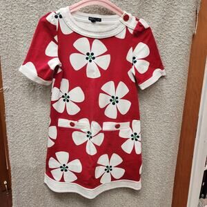 Gap Kids Girls Short Sleeve Red Floral Holiday Christmas Cotton Dress Sz L (10)